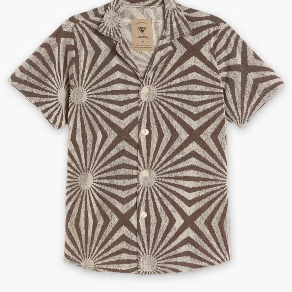 OAS Men's Brown Patterned Shirt